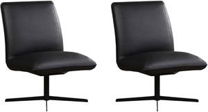 Leren eetkamerfauteuil Sharp met armleuning en wieltjes - Echt leer, Landelijk, Comfortabel en kies uit meer dan 150+ kleuren - Ontdek de Vele Leersoorten en Kleuren bij ShopX