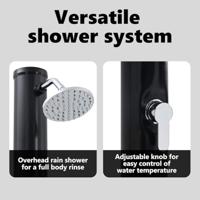 VidaXL Buitenzonne-douche zwart 217 cm pvc en aluminium - thumbnail