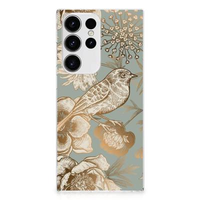TPU Case voor Samsung Galaxy S23 Ultra Vintage Bird Flowers