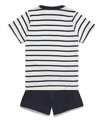 Katoenen gestreepte pyjama voor kleine jongens - PETIT BATEAU marineblauw gestreept