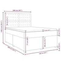 Boxspring met matras stof blauw 160x200 cm - thumbnail