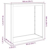 VidaXL Brandhoutrek 100x40x100 cm weervast staal - thumbnail