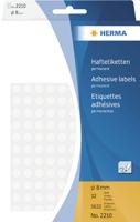 Etiket herma 2210 rond 8mm wit 5632st - thumbnail
