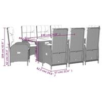 9-delige Tuinset poly rattan zwart - thumbnail