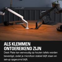 Elgato Wave Desk Plate White – Flensbevestiging voor Elgato-microfoonarmen, eenvoudige installatie met schroeven, geen klemmen of uitsparingen, montageschroeven van 1/4 – Voor houten bureaus en tafels - thumbnail