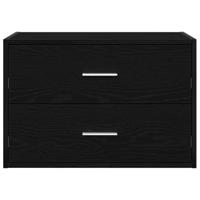 Kast met 2 lades 60x31x40 cm bewerkt hout zwart eikenkleurig - thumbnail