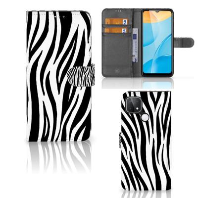 OPPO A15 | Telefoonhoesje | Met pasjeshouder | Zebra OPPO A15 | Telefoonhoesje | Met pasjeshouder | Zebra