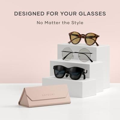 Satechi FindAll vegan-leather glasses case with Find My - Desert Rose