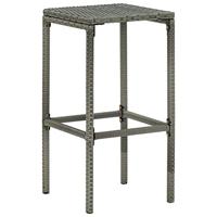 Barkrukken 6 st met kussens poly rattan grijs - thumbnail