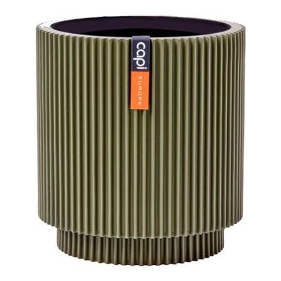 Capi Bloempot Cilinder Groove Groen Ø23cm