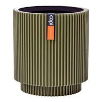 Capi Bloempot Cilinder Groove Groen Ø23cm - thumbnail