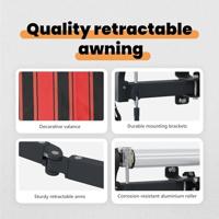 VidaXL Inklapbaar zonnescherm rood en zwart 350 x 250 cm - thumbnail