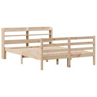 Bedframe met hoofdbord massief grenenhout 120x200 cm - thumbnail