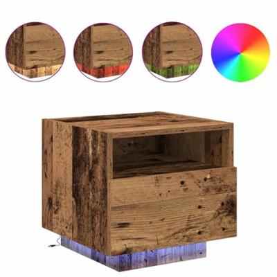 Nachtkastje met lade Oud hout 40 x 39 x 37 cm Bewerkt hout