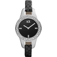 Horlogeband Armani Exchange AX4132 Leder Zwart 8mm - thumbnail