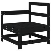 3-delige Loungeset massief grenenhout zwart - thumbnail