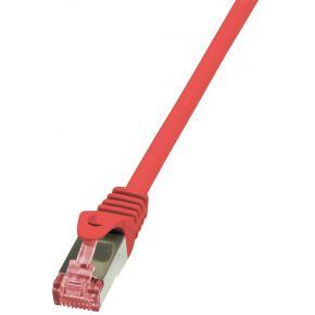 LogiLink CQ2064S RJ45 Netwerkkabel, patchkabel CAT 6 S/FTP 3.00 m Rood Vlambestendig, Snagless 1 stuk(s)