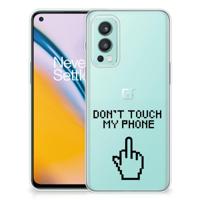 OnePlus Nord 2 5G Silicone-hoesje Finger Don't Touch My Phone - thumbnail