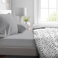 Hoeslaken - HOME LINGE PASSION - HP71773 - 180 x 200 cm + muts 30 cm - Microvezel - 82 g - Lichtgrijs - thumbnail