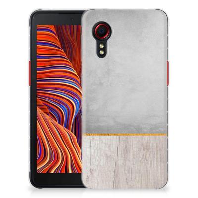 Samsung Galaxy Xcover 5 | Bumper Hoesje | Wood Concrete Samsung Galaxy Xcover 5 | Bumper Hoesje | Wood Concrete