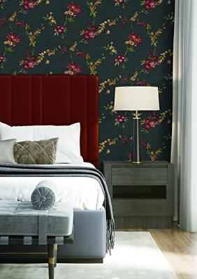 Dutch Wallcoverings Fabric Touch/Bs1 Flower Black - Zwart