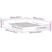 Bedframe Wasbruin 140 x 190 cm Massief grenenhout - thumbnail