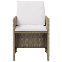 Tuinstoelen 2 st met voetenbanken poly rattan beige - thumbnail