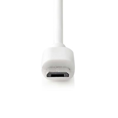 Nedis CCHAM240AWT Auto-oplader 2,4 A Vaste Kabel Micro-usb Wit