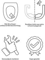 Ben Segno 2.0 hangtoilet met Xtra glaze+ en Free flush glans wit - thumbnail