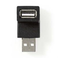 Nedis USB-A Adapter | USB 2.0 | USB-A Male | USB-A Female | 480 Mbps | Rond | Vernikkeld | PVC | Zwart | Doos - CCGB60930BK - thumbnail