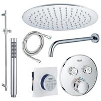 GROHE Grohtherm Regendoucheset inbouw - 2 functies - met Fortifura hoofddouche 30cm - staafhanddouche - wandarm - glijstang 90 cm - chroom sw105953 SW104917  SW696252 SW496810 SW767373 SW76 - thumbnail
