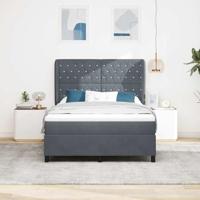 Boxspringbed met matras fluweel donkergrijs 160x200 cm - thumbnail
