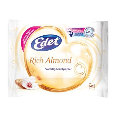 Edet Vochtig toiletpapier rich almond navul (42 st)