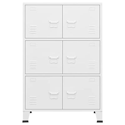 Archiefkast industrieel 75x40x115 cm metaal wit