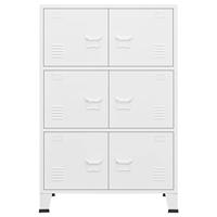 Archiefkast industrieel 75x40x115 cm metaal wit - thumbnail