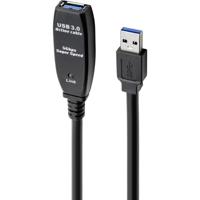 Renkforce RF-4598346 USB-kabel USB 3.2 Gen1 (USB 3.0 / USB 3.1 Gen1) USB-A stekker, USB-A bus 10.00 m Zwart - thumbnail
