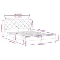 Bedframe met LED-verlichting fluweel donkergroen 140x190 cm - thumbnail