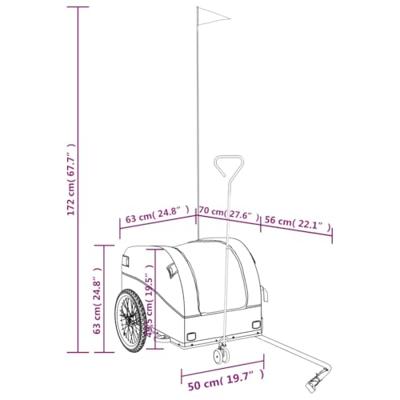 Fietstrailer 45 kg ijzer zwart