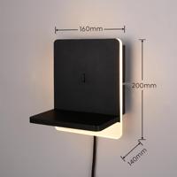 Trio Led slaapkamer wandlampFairfield zwart - 248670132 - thumbnail