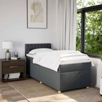 Boxspring met matras stof donkergrijs 90x190 cm - thumbnail