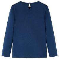 Kindershirt met lange mouwen regenboogprint 128 marineblauw - thumbnail