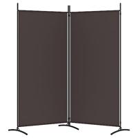 Kamerscherm met 2 panelen 175x180 cm stof bruin - thumbnail