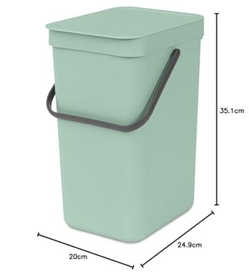Brabantia Sort & Go afvalemmer 12 liter light grey - thumbnail