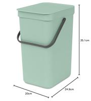 Brabantia Sort & Go afvalemmer 12 liter light grey - thumbnail