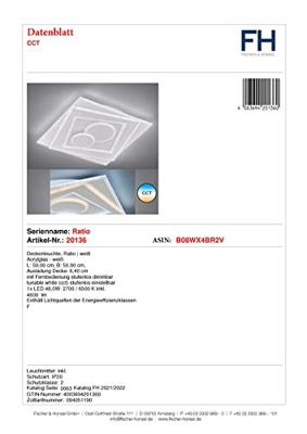 Fischer & Honsel Strakke plafondlampRatio 50cm - 20136