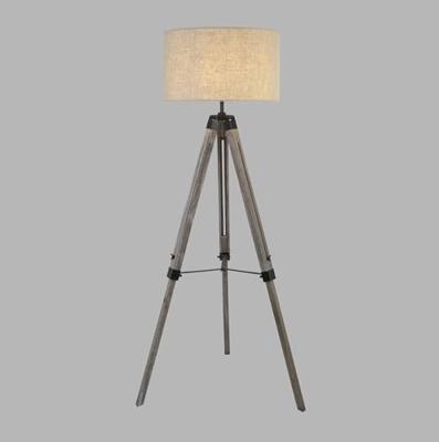 Searchlight Landelijke vloerlampEasel 145cm Tripod hout met taupe - EU6006BR