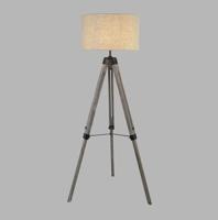 Searchlight Landelijke vloerlampEasel 145cm Tripod hout met taupe - EU6006BR - thumbnail