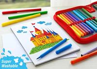 Faber Castell FC-554201 Viltstift 12 Stuks Uitwasbaar Karton Etui - thumbnail