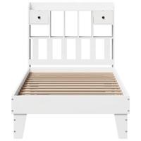 Bedframe zonder matras massief grenenhout wit 90x200 cm - thumbnail
