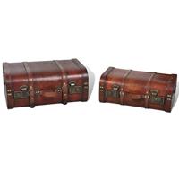 Schatkist vintage-stijl hout bruin 2 st - thumbnail